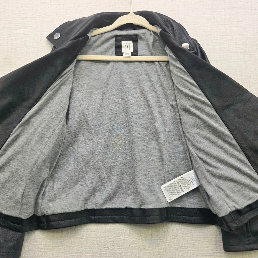 Baby Gap Toddler Girls Faux Leather Moto Jacket Black Size 5 Years 354948-00